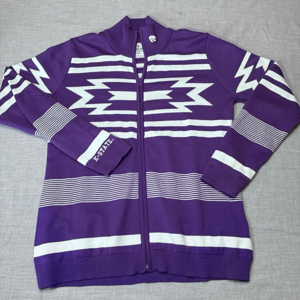 Emerson Street Women's Medium Sweater Cardigan Kansas State University Purple